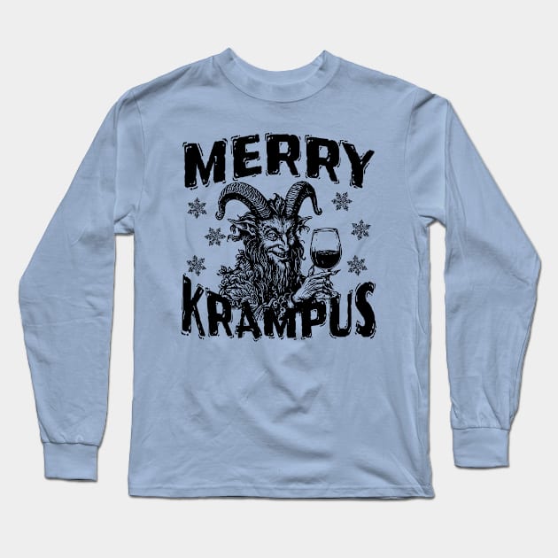 Merry Krampus Long Sleeve T-Shirt by Ray Crimson